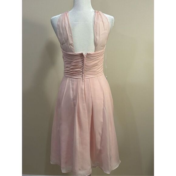 JJ’s House Women's A-line Ruffle Chiffon Bridesmaid Dress Blush Pink Size 2 NWT - Picture 7 of 12